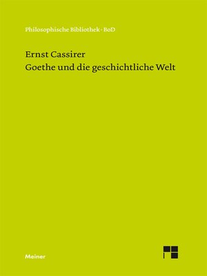 cover image of Goethe und die geschichtliche Welt